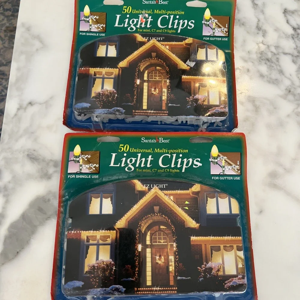 Vintage Santa's Best Light Clips EZ Light Shingle Gutter‎ Christmas Decor 2